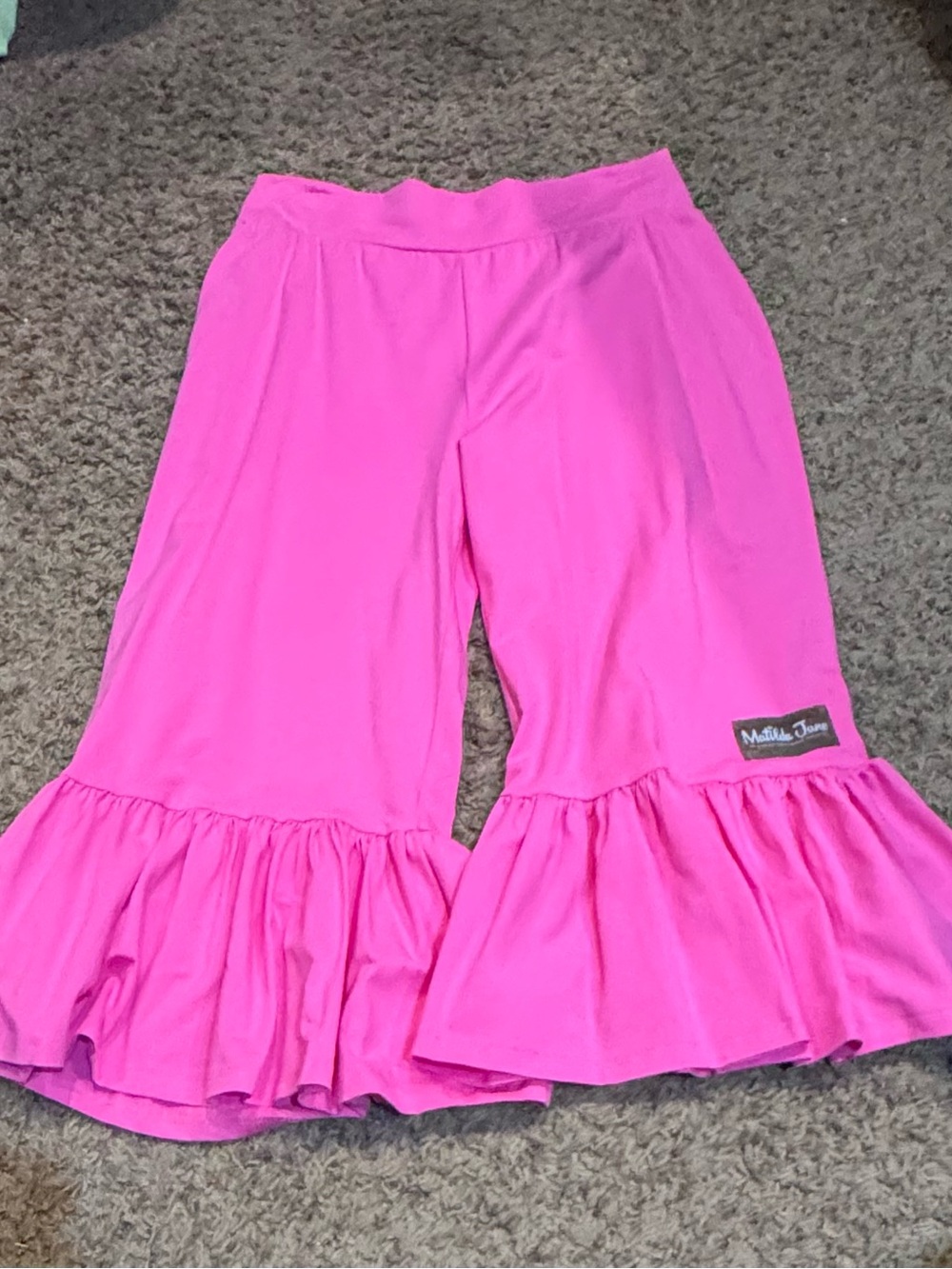 Matilda Jane Hot Pink Adult Capri Ruffle Pants - Picture 3 of 6